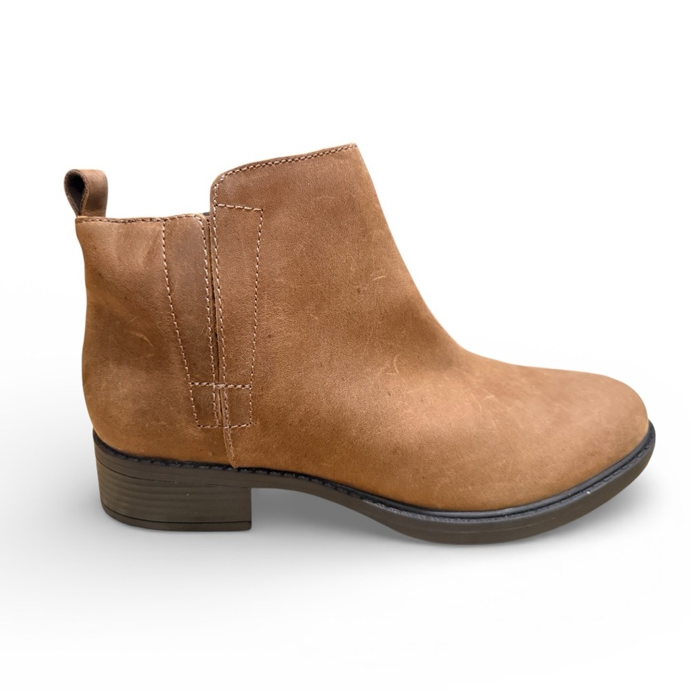 NWOB! Easy Spirit Ankle Booties Size 7M Brown Leather Side Zip Comfort Boot
